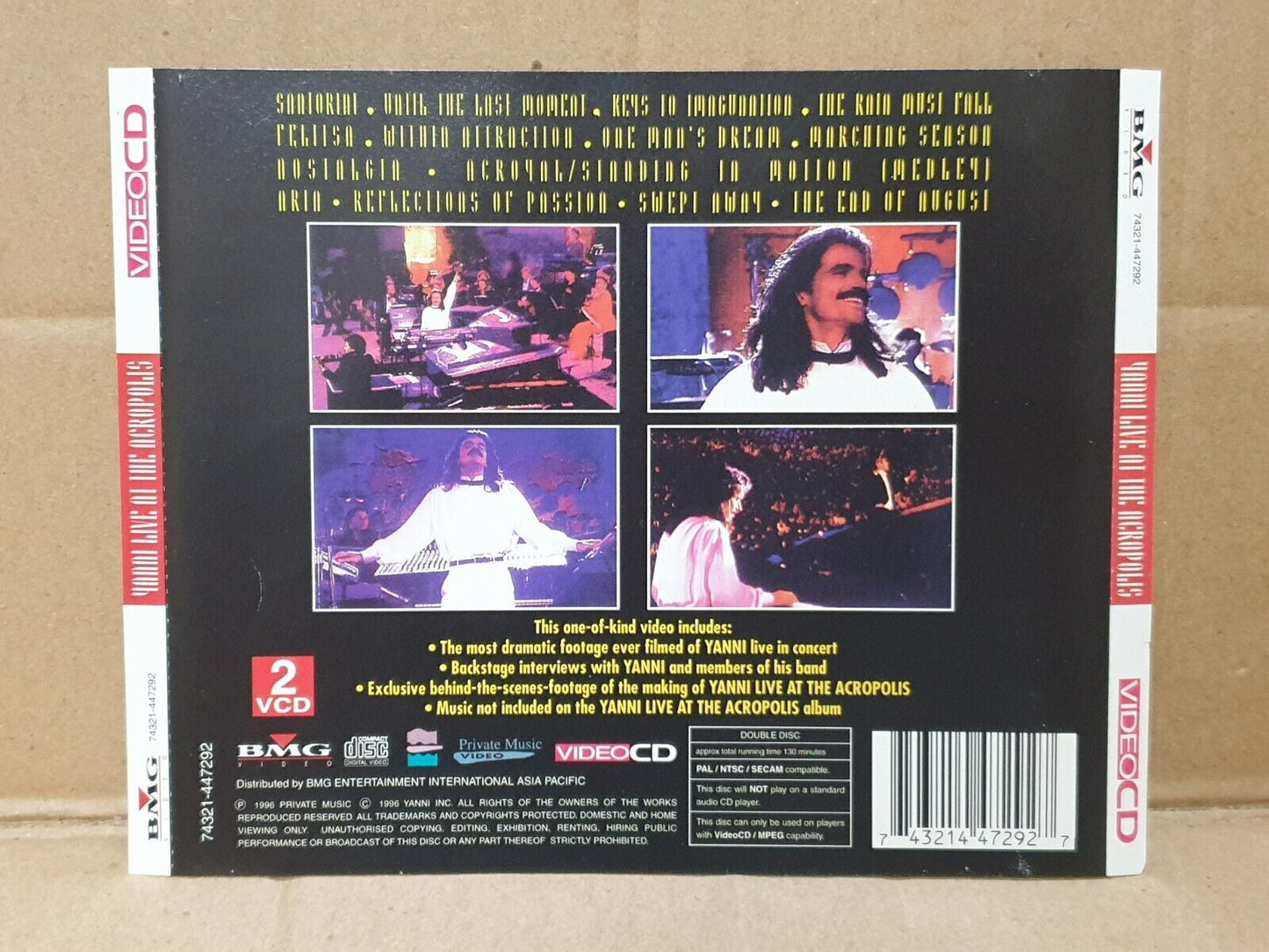 Yanni Live At The Acropolis Music 1996 Asia English Video 2x VCD (FCS10251)