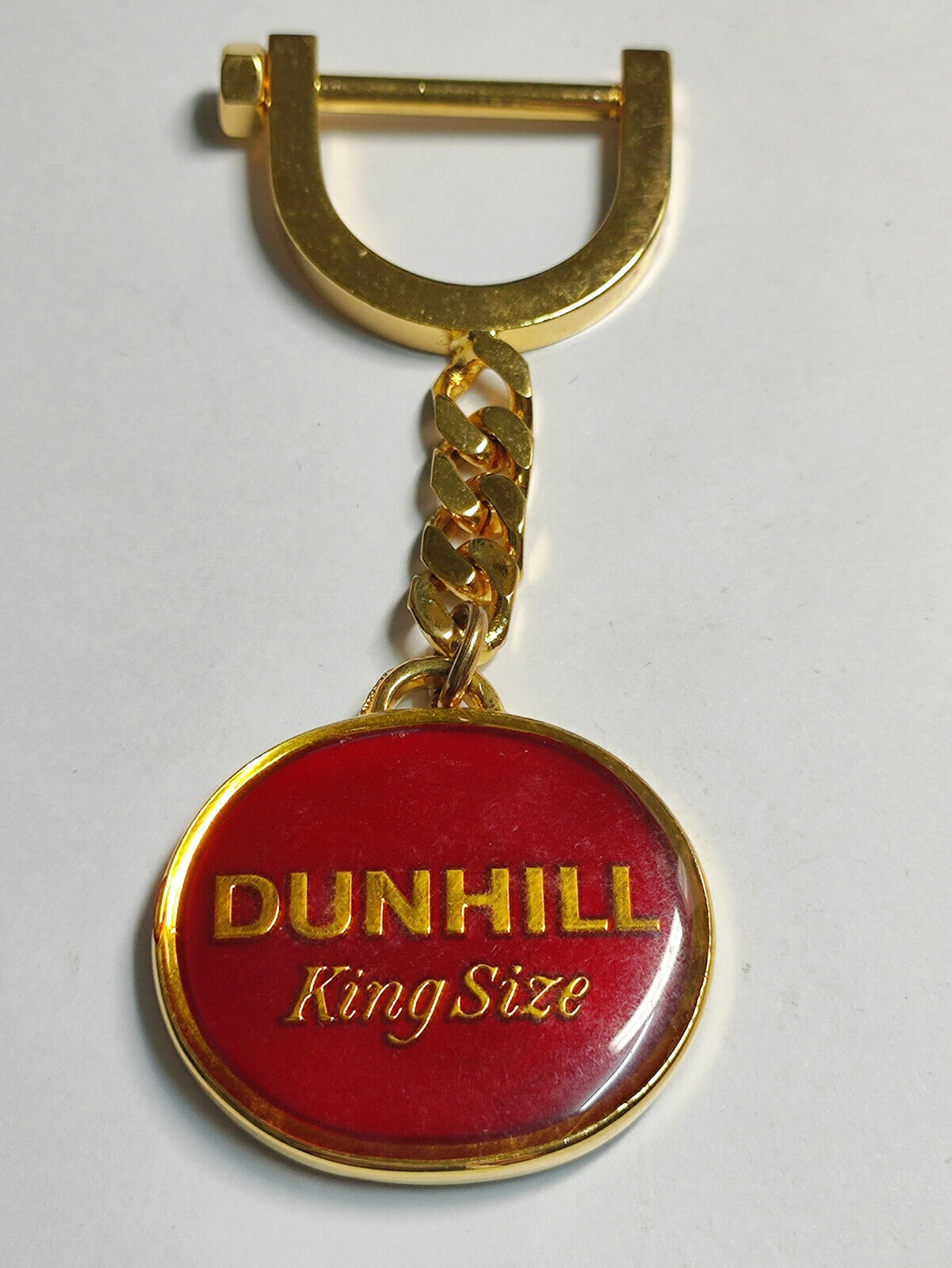 AMM68 VINTAGE HEAVY KEYCHAIN KEYRING GOLD TONE DUNHILL KING SIZE (JF085)