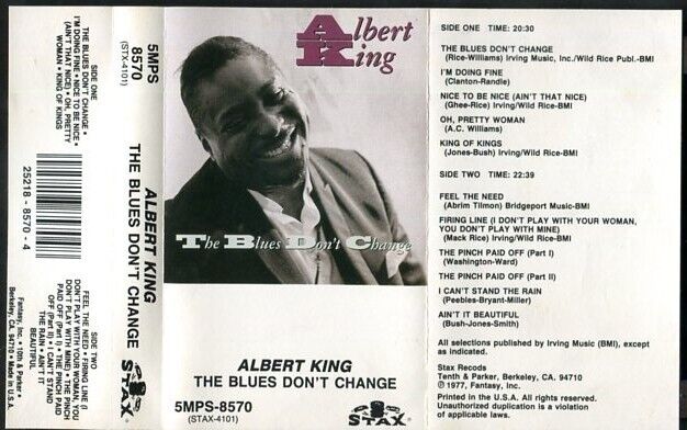 Albert King The Blues Don't Change 1977 Stax Records USA Cassette 卡帶 磁帶  CS436