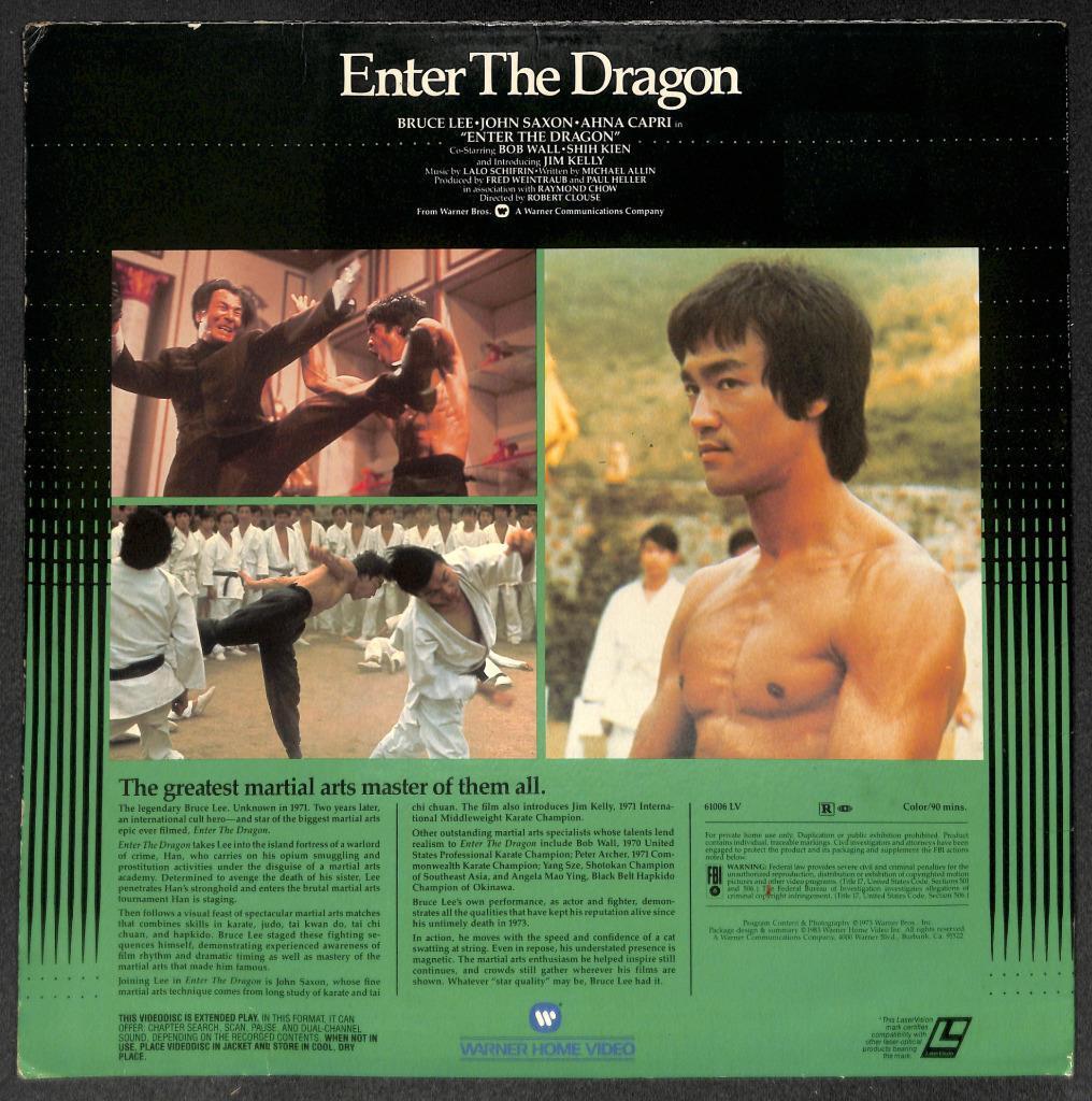 Movie Enter The Dragon 李小龙 石坚 Bruce Lee Shih Kien On Cover USA Laserdisc LD1576