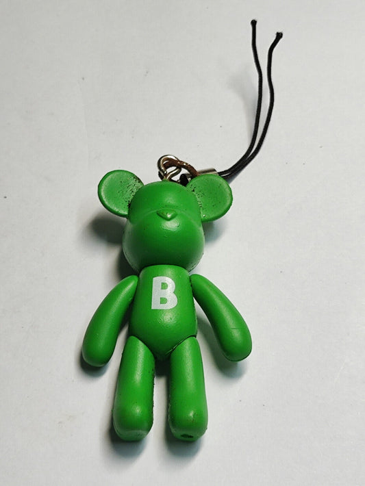 AMM68 STUNNING VINTAGE KEYCHAIN KEYRING HANDPHONE CHARM BEARBRICK GREEN (JF076)