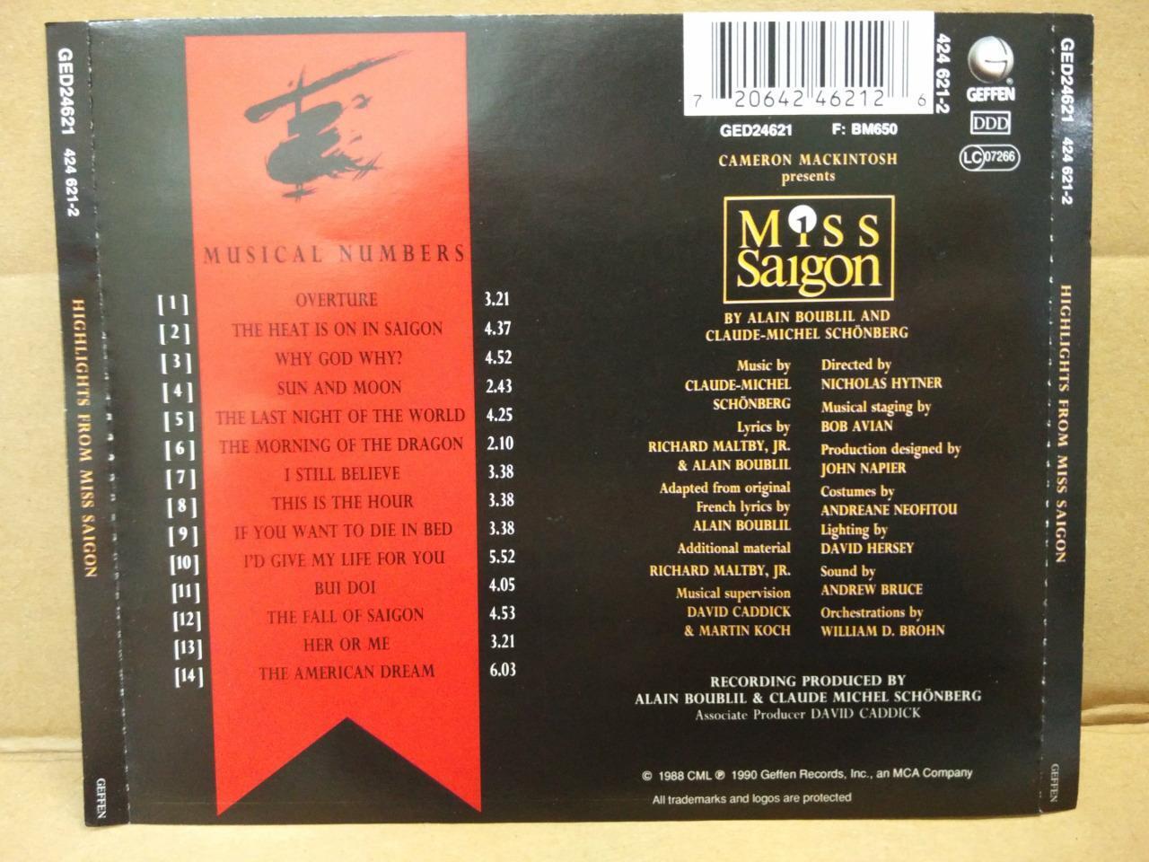 Miss Saigon Movie OST Alain Boublil Claude-Michel Schönberg Germany CD FCS8329