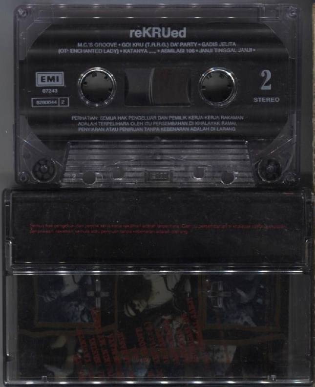 KRU Malay Rock Band reKRUed 1993 Mega Rare EMI Malaysia Cassette CS963