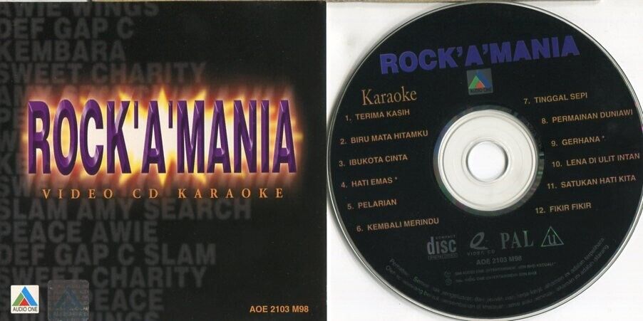 Malaysia Malay Rock 'A' Mania Karaoke Slam Peace Awie Wings 1998 VCD FCS1503