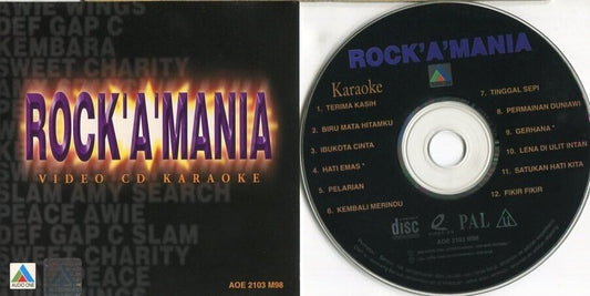 Malaysia Malay Rock 'A' Mania Karaoke Slam Peace Awie Wings 1998 VCD FCS1503