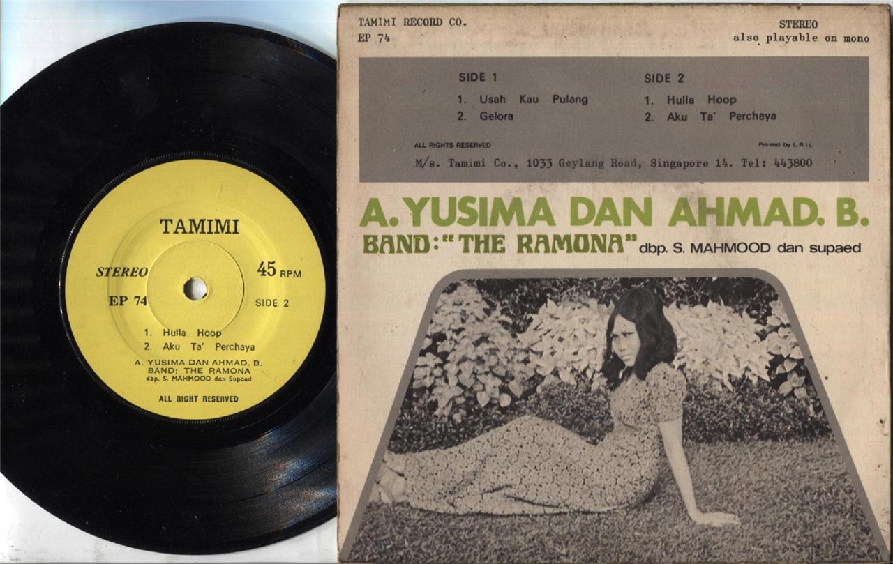 Singapore Duet A.Yusima & Ahmad.B & Mega Rare Malay Band The Ramona 7" EP MEP413