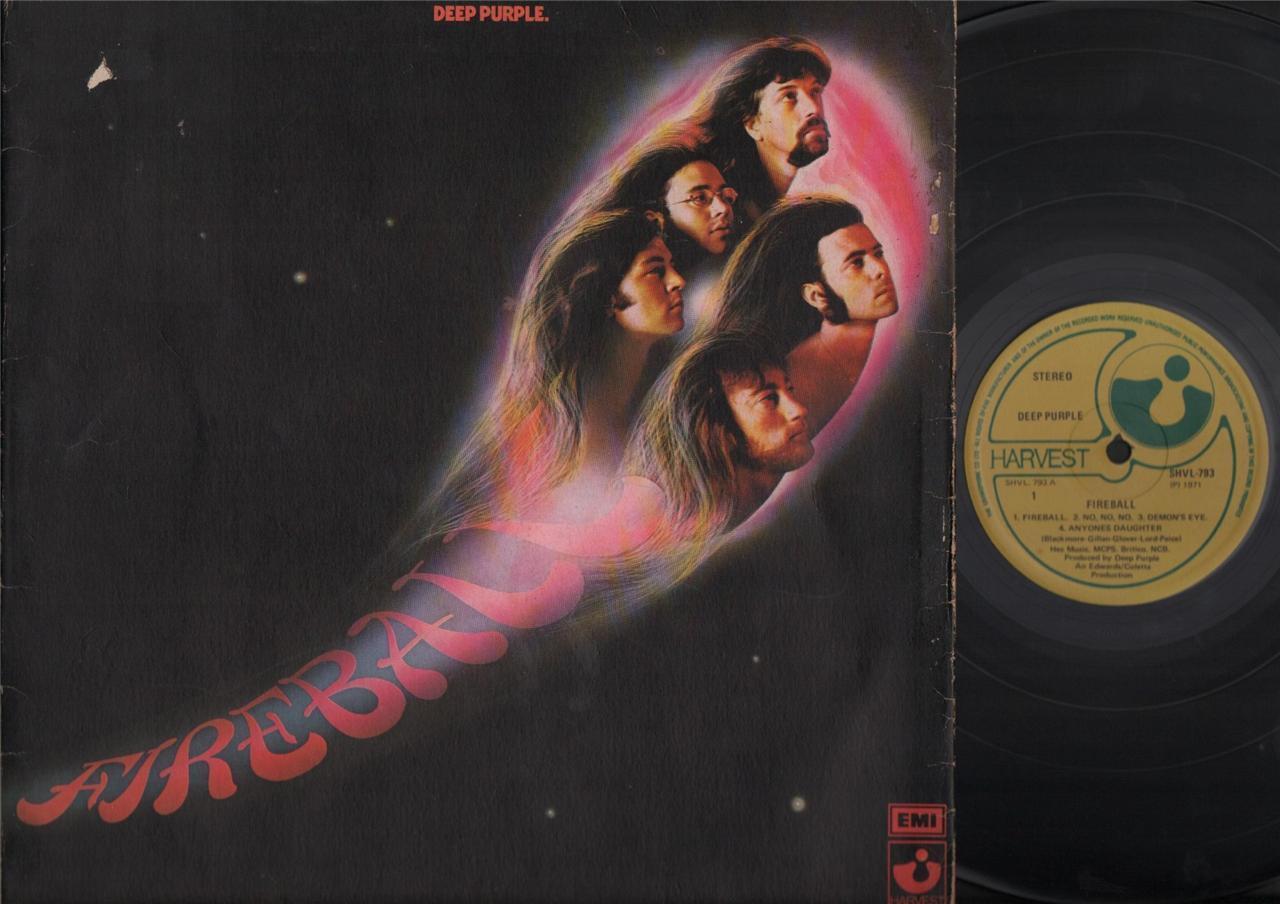 Deep Purple Fireball Ian Gillan Ritchie G/F 1971 EMI Rare Singapore LP ELP1821