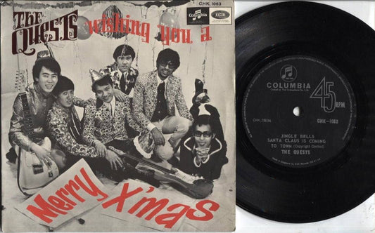 Rare 60's  Singapore The Quests Band Play Merry Christmas 7" Psych EP CEP2383