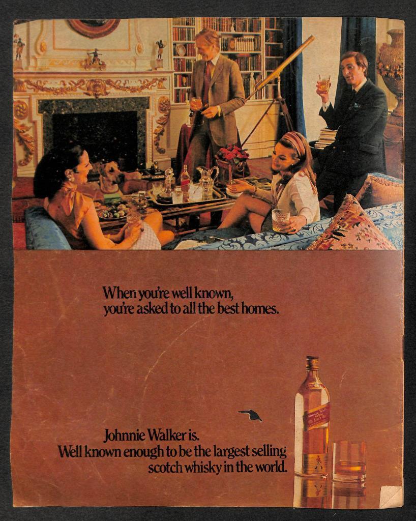 Vintage The Asia Magazine 1971 Hennessy Johnnie Walker Advertisement (MZ068)