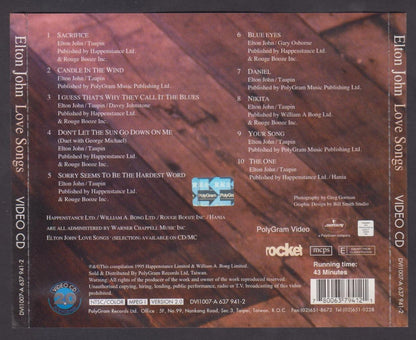 Mega Rare Elton John Love Songs 1995 Taiwan Video CD VCD FCS7008