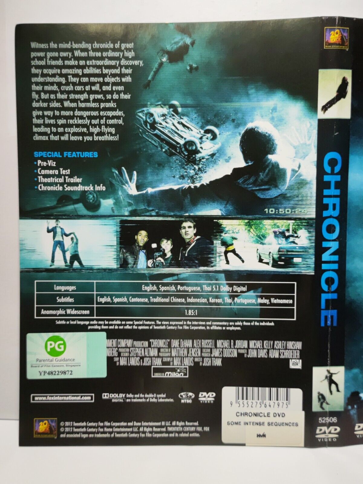 Movie Chronicle Dane DeHaan DVD Disc & Cover Region 3 (NO Case) (DC030)