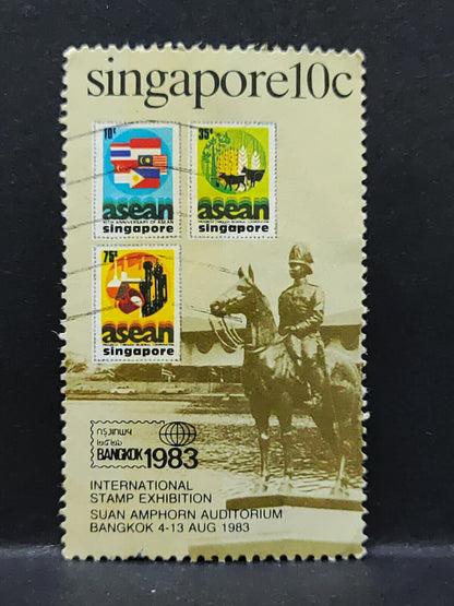 AMM68 Singapore Bangkok 1983 Int'l Stamp Exhibition 10 cents Used Stamp (SA050)