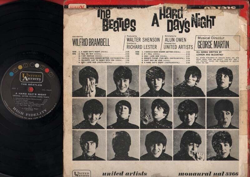 The Beatles John Lennon Paul McCartney A Hard Day's Night OST USA 12" LP ELP933