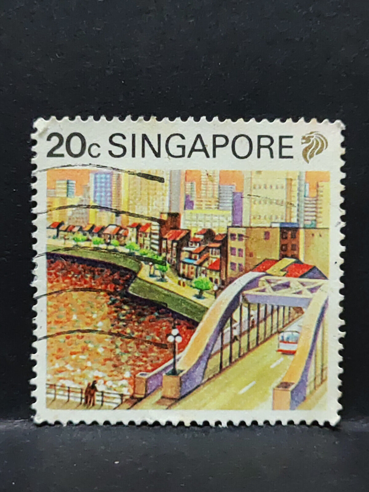 AMM68 Singapore Elgin Bridge 20 cents Used Stamp (SA047)