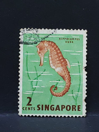 AMM68 Singapore Seahorse 2 cents Used Stamp (SA002)