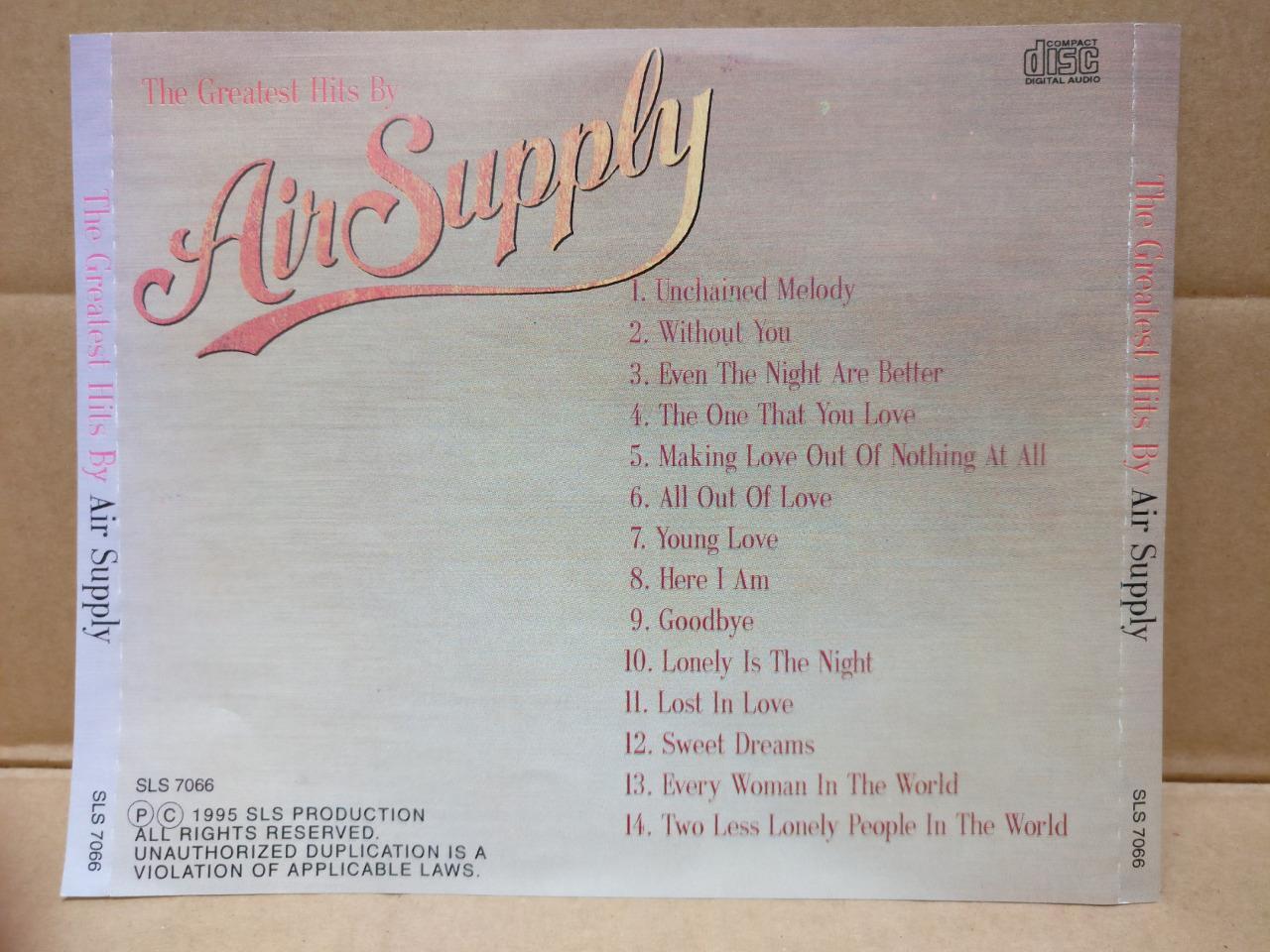 Air Supply On Cover Only 1995 Mega Rare Singapore CD FCS8866