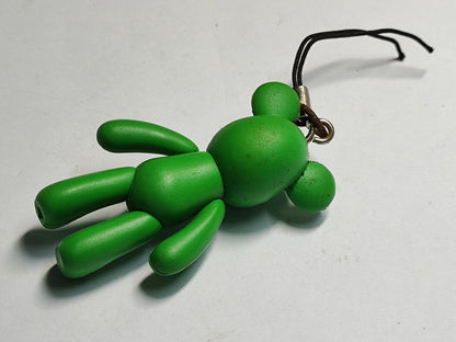 AMM68 STUNNING VINTAGE KEYCHAIN KEYRING HANDPHONE CHARM BEARBRICK GREEN (JF076)