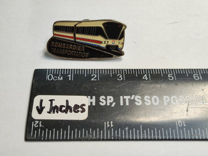 AMM68 PIN BADGE BOMBARDIER TRANSPORTATION TRAIN (JF119)