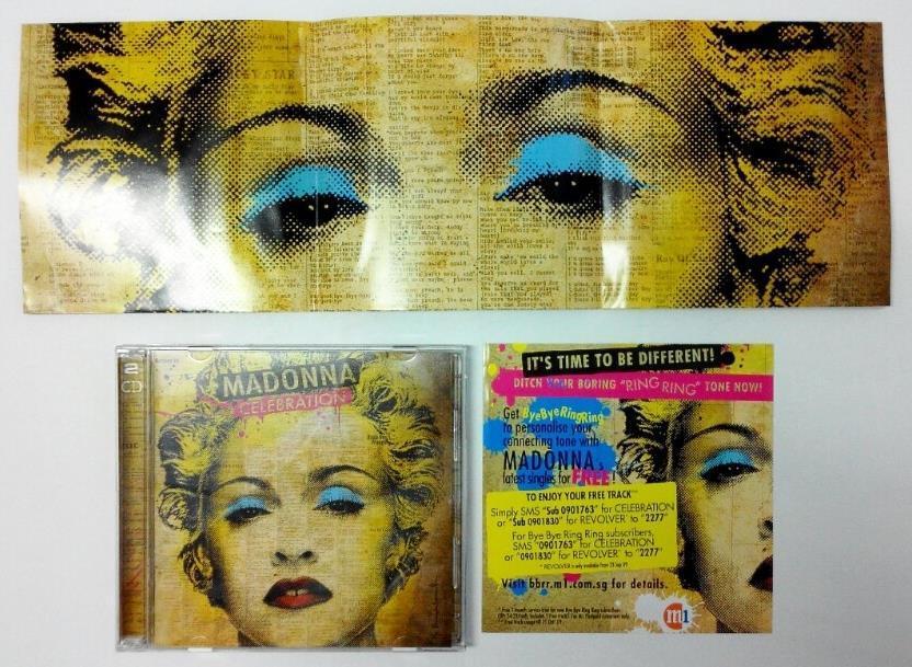 Mega Rare MADONNA Celebration SINGAPORE Edition Poster & M1 leaflet 2x CD FCB965