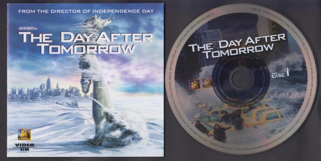 Movie The Day After Tomorrow Dennis Quaid Singapore Video CD 2x VCD FCS6545