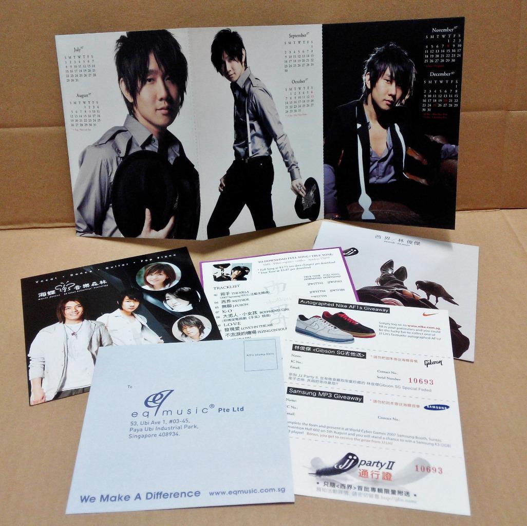Singapore JJ Lin Jun Jie  林俊杰 Westside 2007 CD Calendar & Promo Cards FCBL003