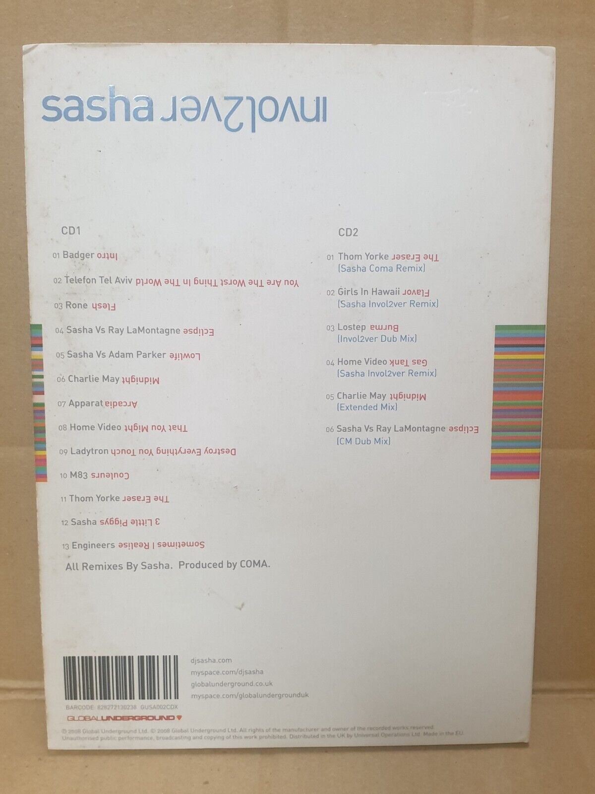 DJ Sasha Invol2ver Mix Album 2008 EU English 2x CD (FCB2388)