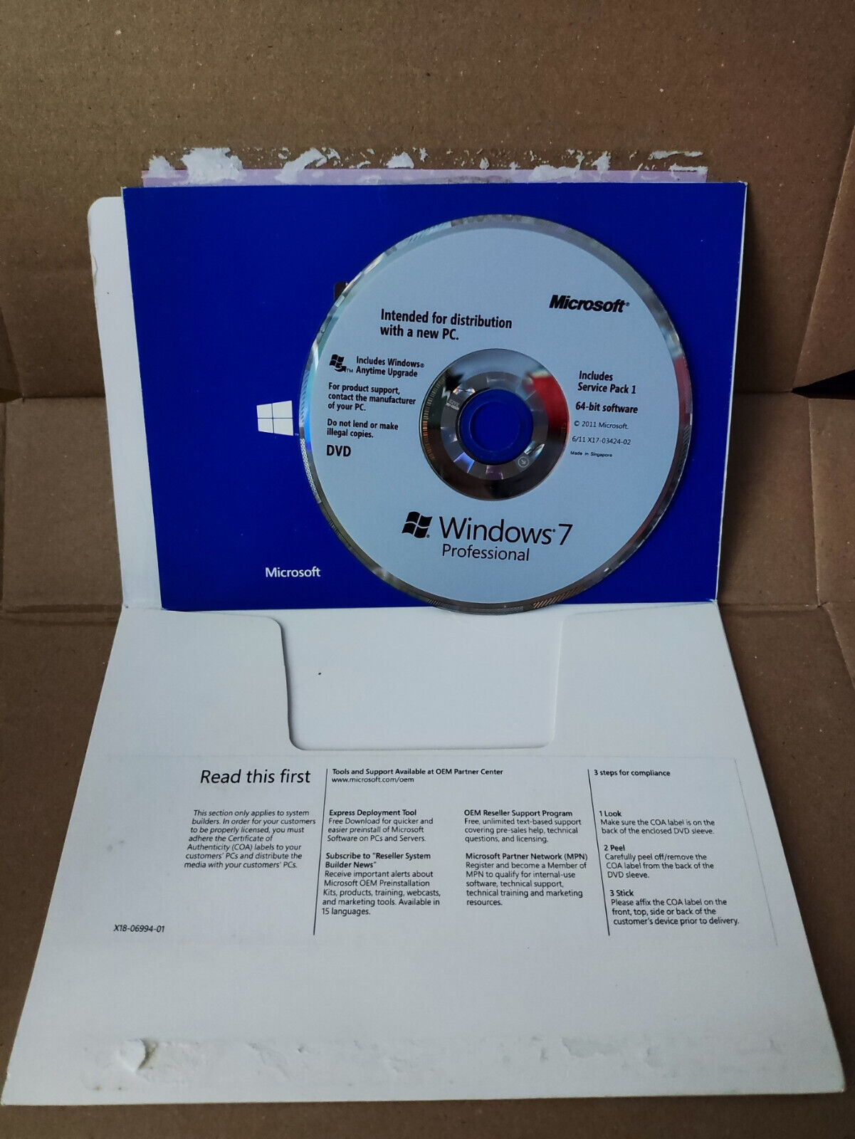 Windows 7 Professional LCP for OEM Software (SW018)