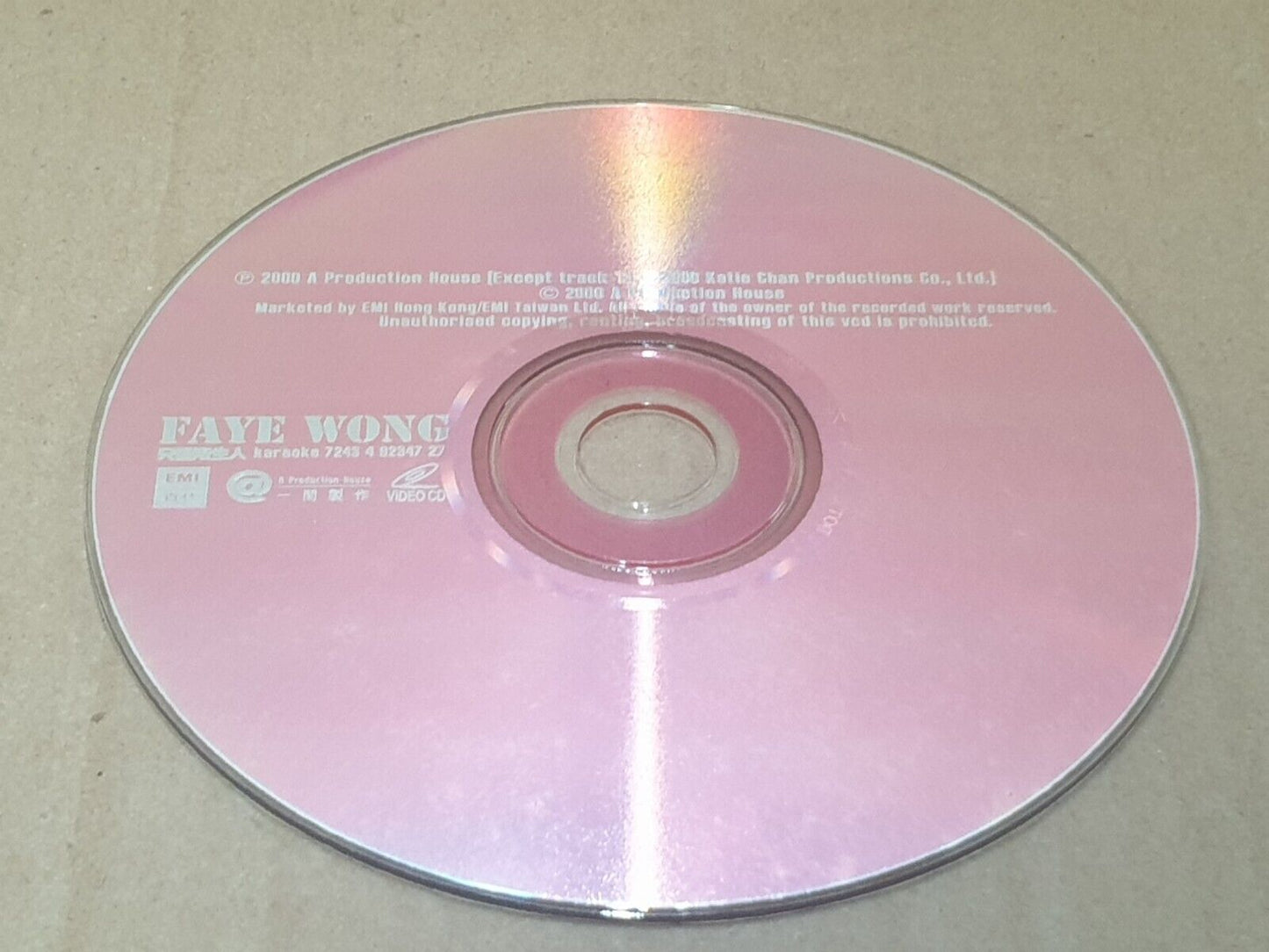 China Faye Wong 王菲 只爱陌生人 Karaoke 2000 Taiwan Chinese Video CD VCD (FCS10177)
