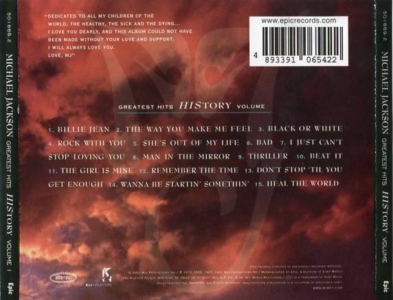 Rare Michael Jackson History Greatest Hits Vol.1 2001 Sony Music CD FCS4466