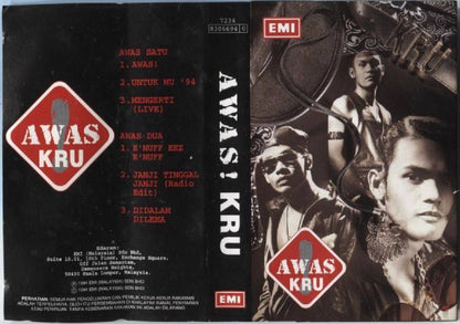 KRU Malay Rock Band Awas 1994 Mega Rare EMI Malaysia Cassette CS965