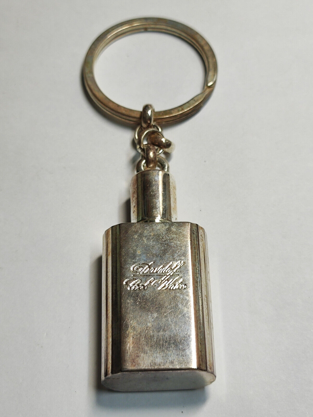 AMM68 VINTAGE HEAVY KEYCHAIN KEYRING DAVIDOFF COOL WATER BOTTLE METAL (JF082)