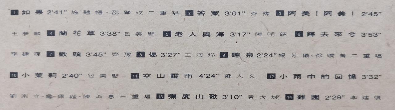 Taiwan Chinese Folk Songs 民歌集 (1 & 2) Chyi Yu 齐豫 郑怡 王梦麟 施孝荣 1992 2x CD FCS9394