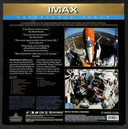 IMAX Experience Space The Dream Is Alive G/F USA LD Laserdisc LD1330