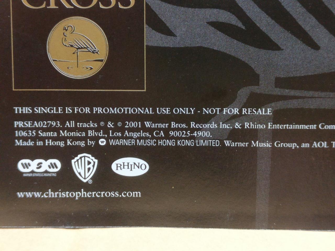 Christopher Cross Remixes 2001 Rare Hong Kong Promo Single English CD FCS9564