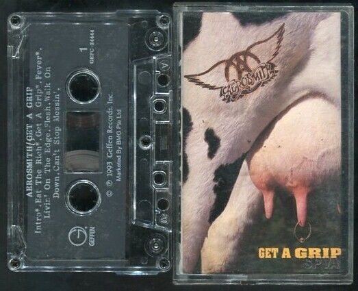 Aerosmith Get A Grip 1993 BMG Cow's Udder On Cover Rare Singapore Cassette CS435