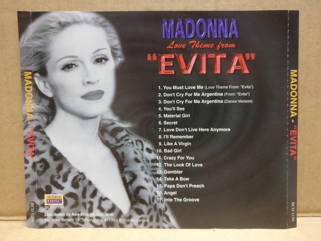 Mega Rare Madonna Evita On Cover Only Singapore English CD FCS9545