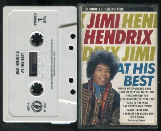 Jimi Hendrix At His Best 1987 Mega Rare Movieplay E.E.C Cassette CS448