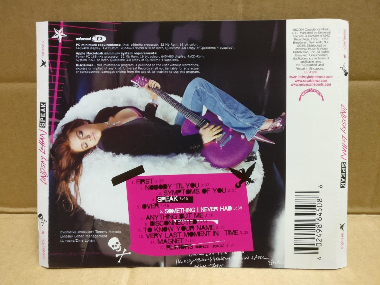 Lindsay Lohan With Guitar Speak 2004 Rare Singapore Enhanced English CD FCS9911