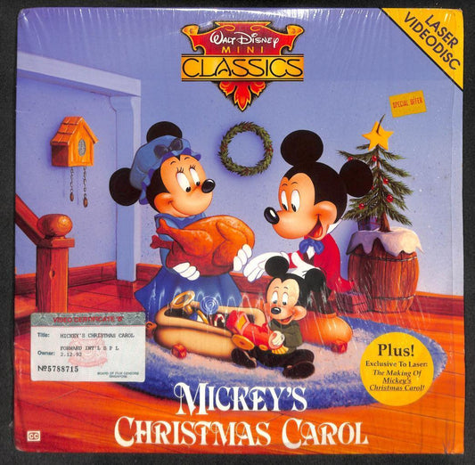 Cartoon Animated Movie Mickey Christmas Carol W/Censor Sticker Laserdisc LD1476