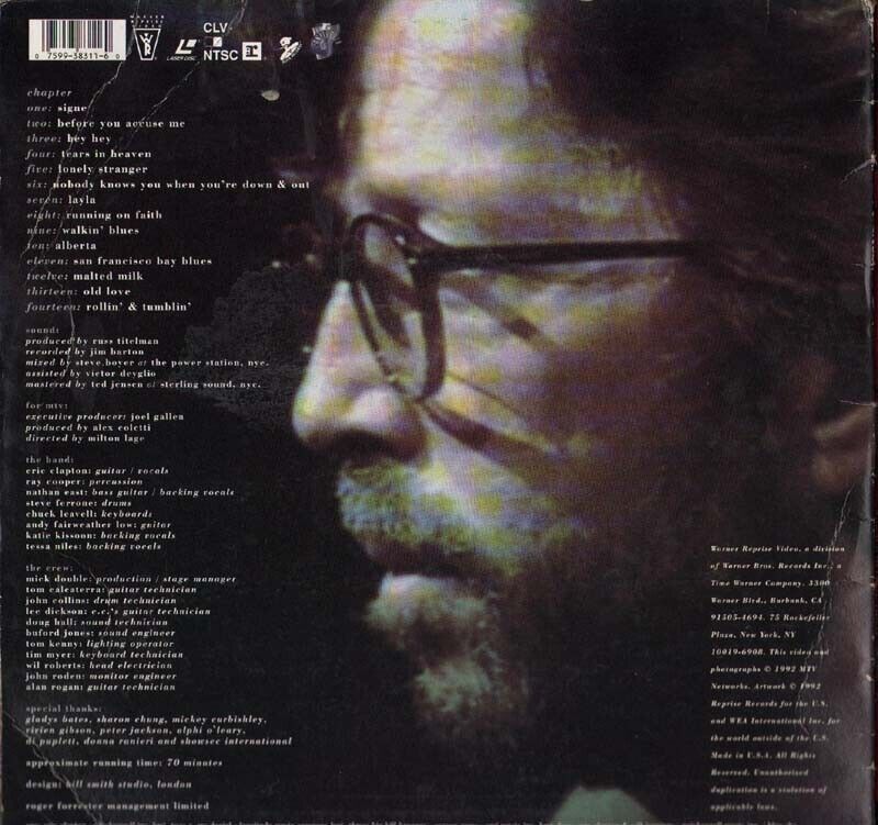 Eric Clapton Unplugged Laserdisc 1992 LD046