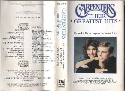 Carpenters Their Greatest Hits 1990 Polygram Rare Malaysia Cassette 卡帶 磁帶 CS909