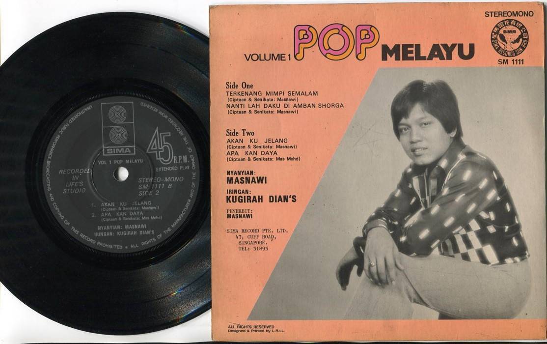 EX- Malaysia Malay Masnawi & Kugirah Dian's Band Pop Melayu 7" EP MEP452