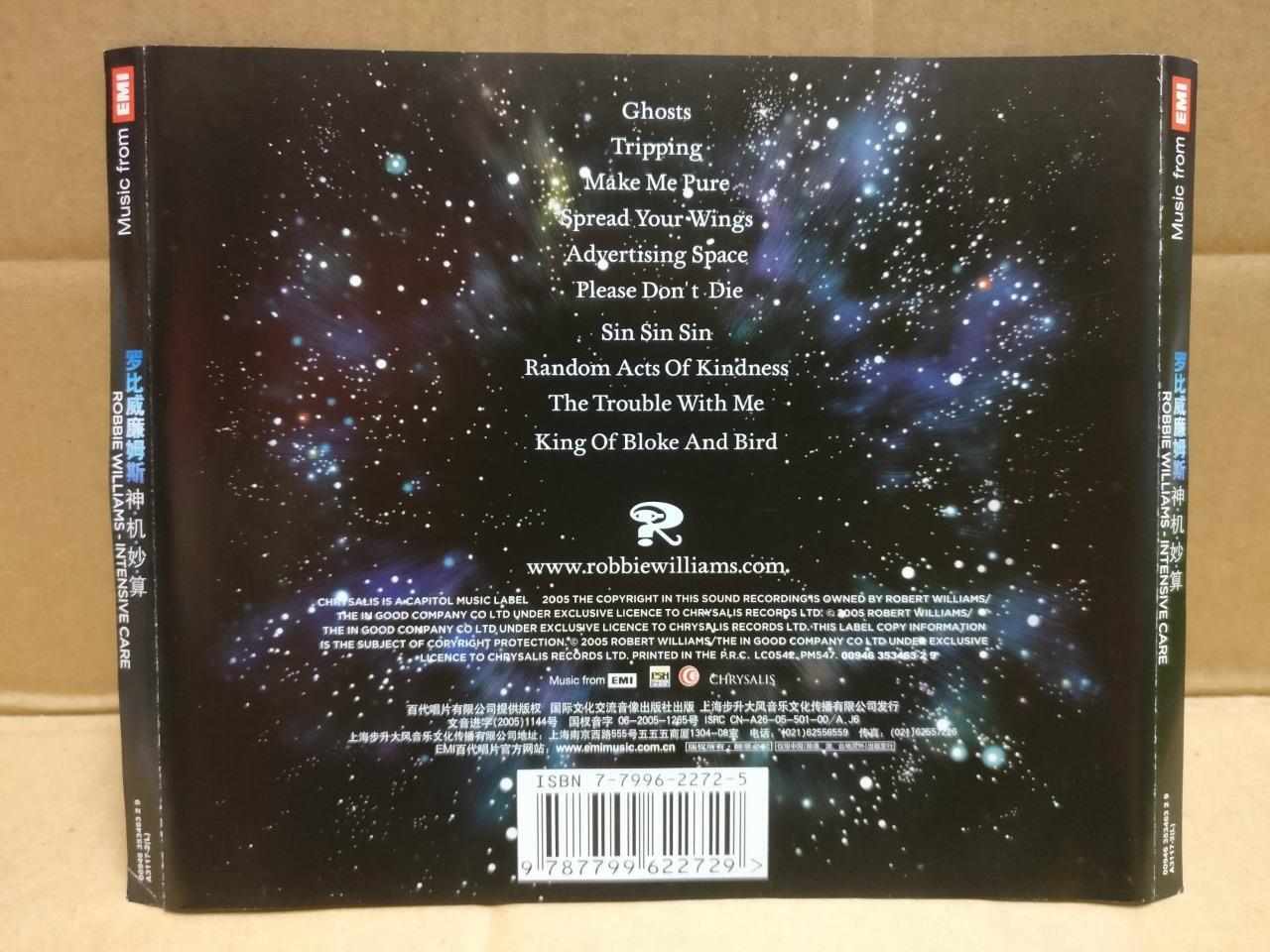 Robbie Williams Intensive Care 2005 Rare China English CD FCS9914