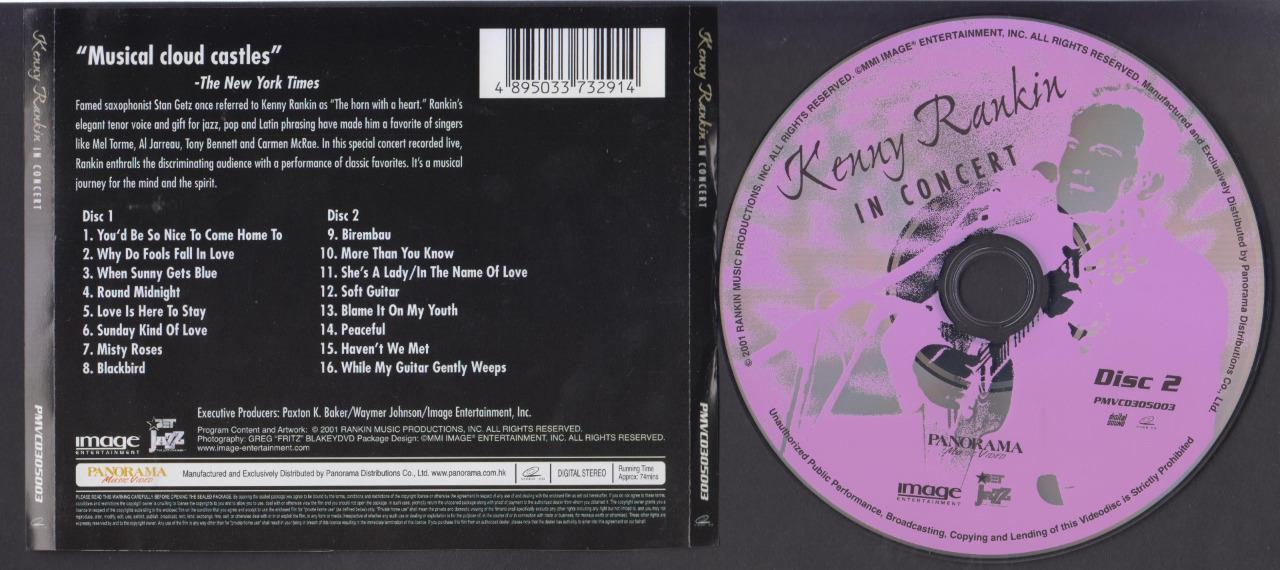 Mega Rare Kenny Rankin In Concert Hong Kong 2x VCD FCS6125