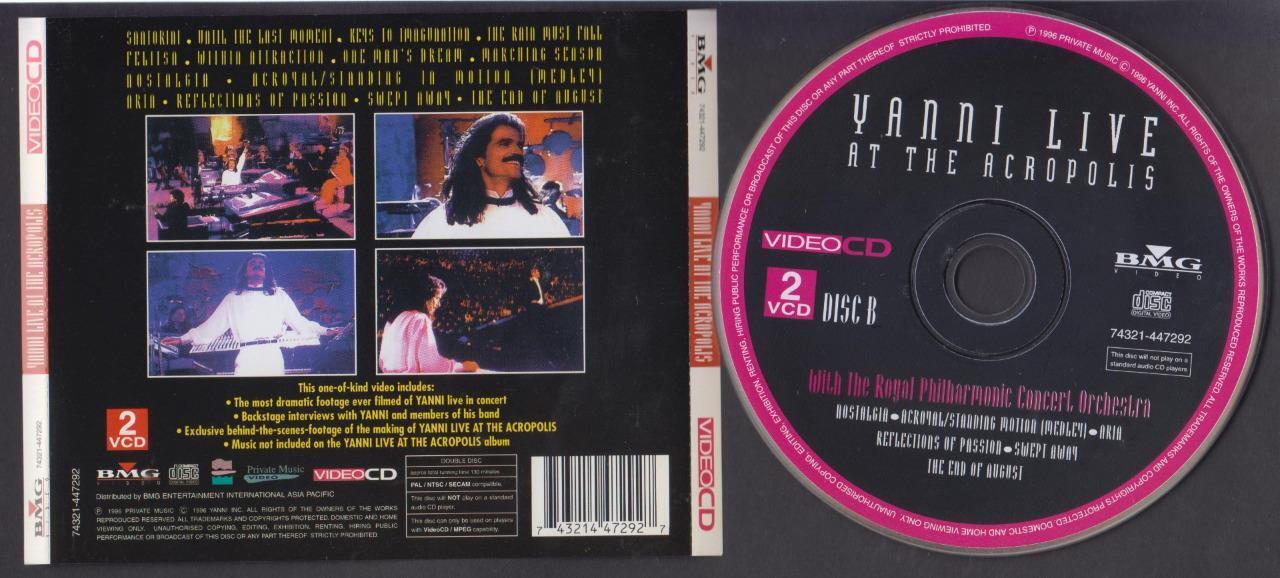 Mega Rare Yanni Live At The Acropolis Singapore 2x VCD FCS6120