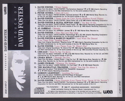 A Touch Of David Foster Compilation Warner Music 1992 Rare Indonesia CD FCS6995