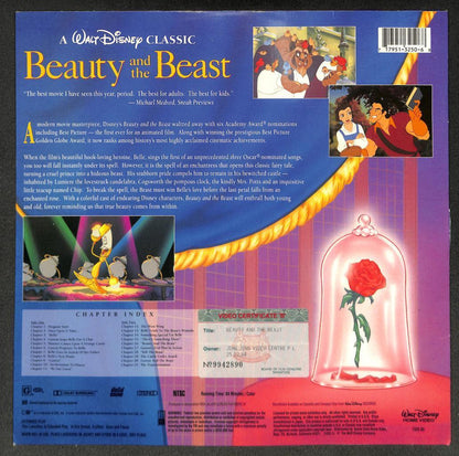 Walt Disney Movie Beauty & The Beast Cartoon Rare Japan English Laserdisc LD1682