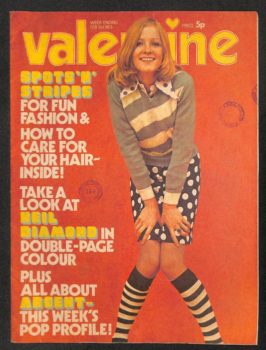 Rare Vintage Valentine Magazine 1973 Michael Jackson Story Neil Diamond (MZ061)