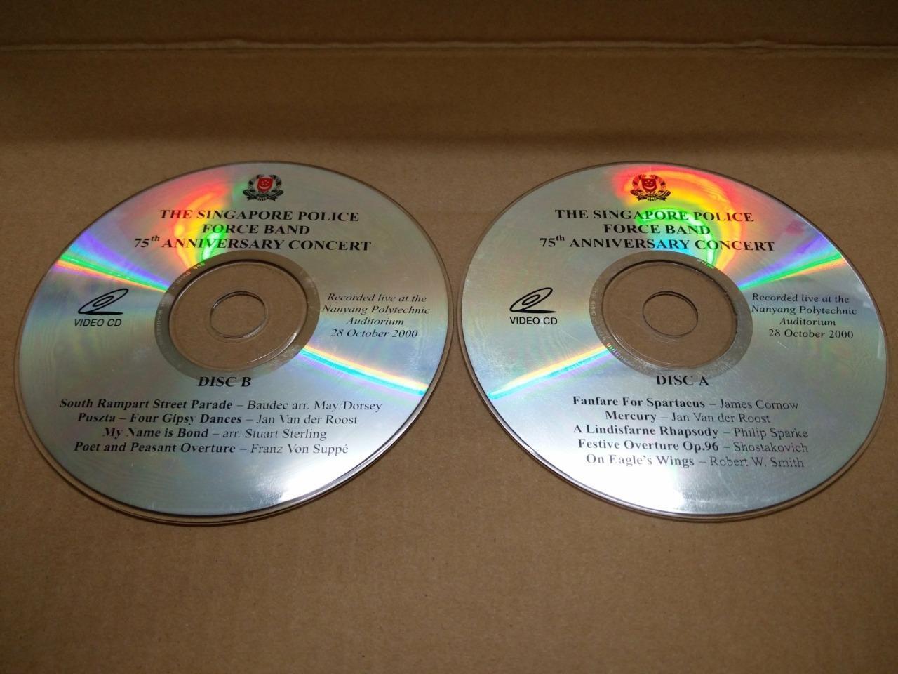 Rare Singapore Police Force Band 75th Anniversary Concert Promo 2x VCD FCS8747