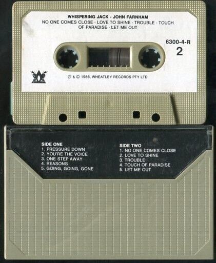 John Farnham Whispering Jack 1986 Pacific Music Rare Singapore Cassette CS422
